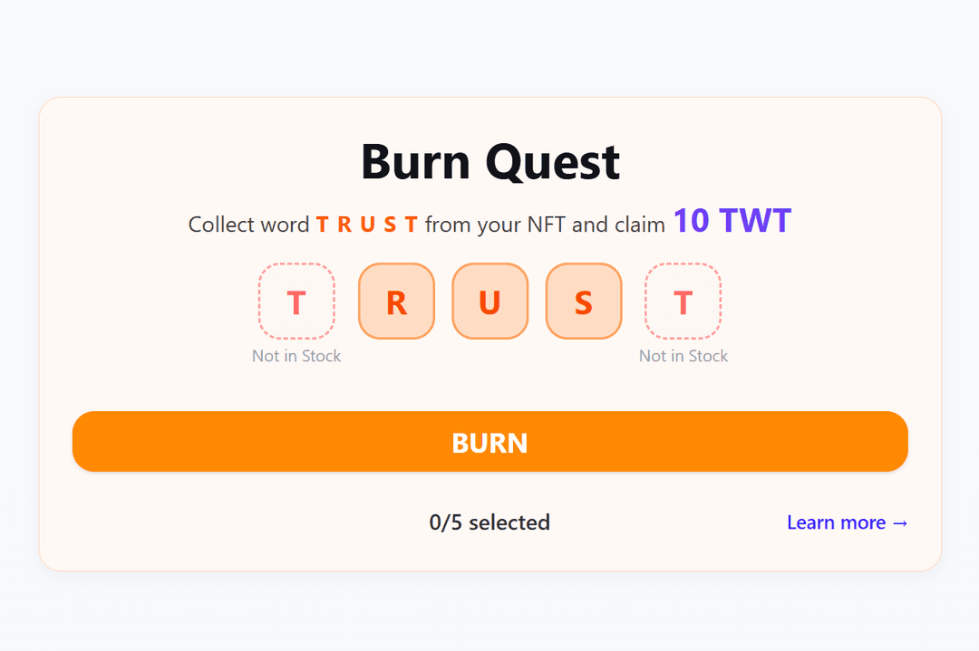 Burn Quests section